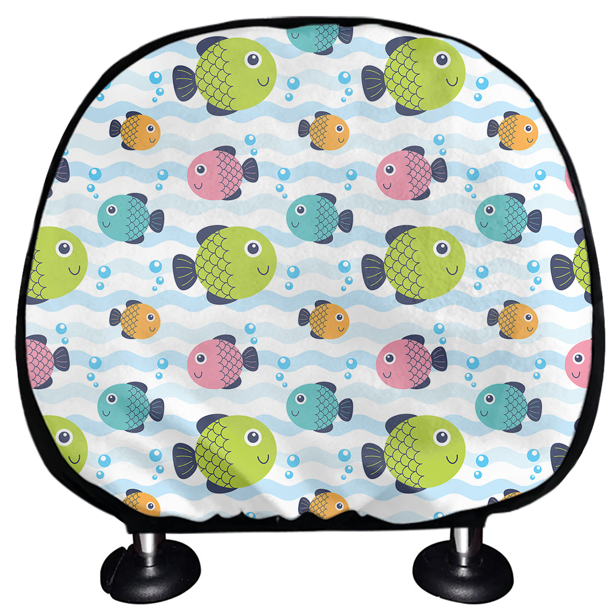 Cartoon Fish Pattern Print Car Headrest Covers