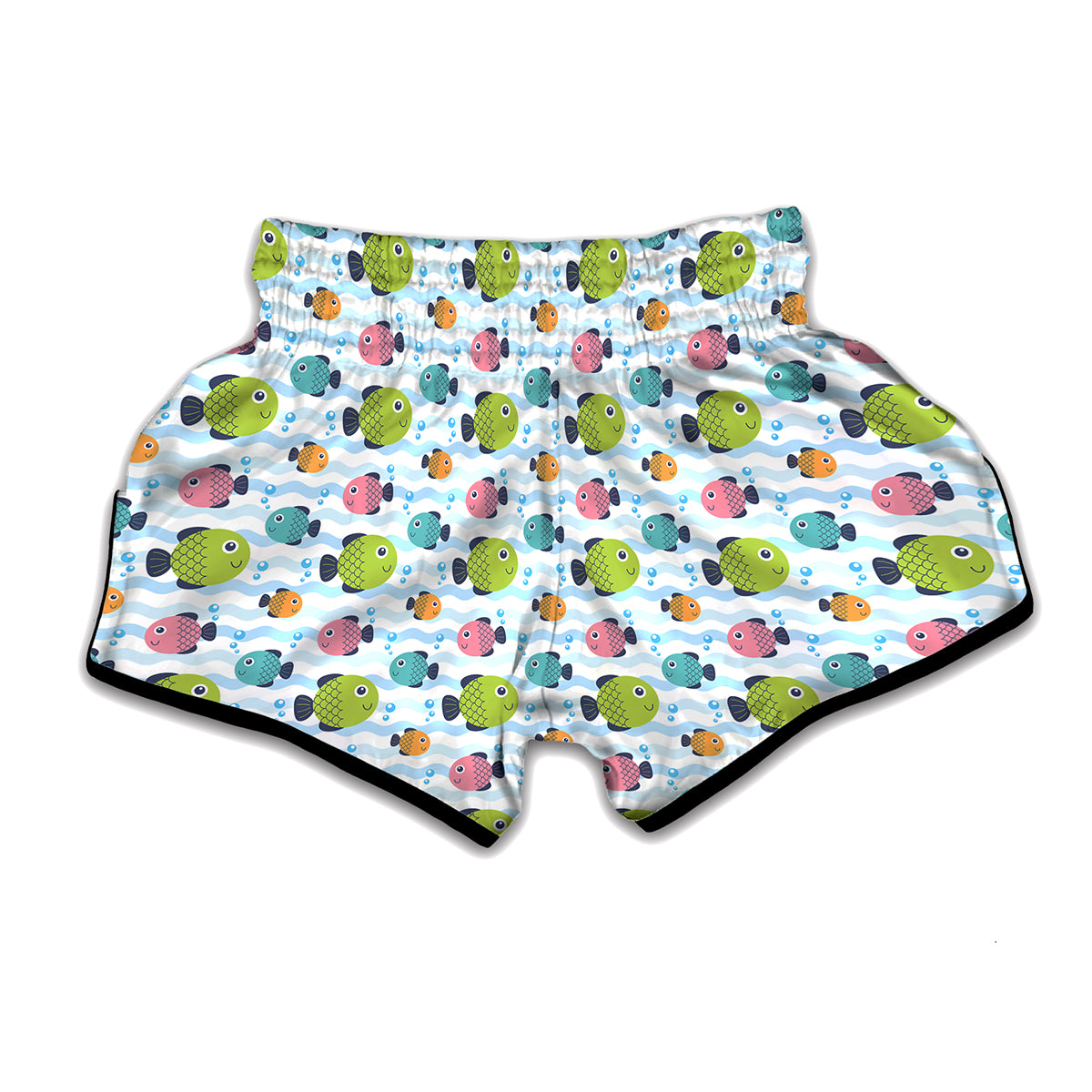 Cartoon Fish Pattern Print Muay Thai Boxing Shorts