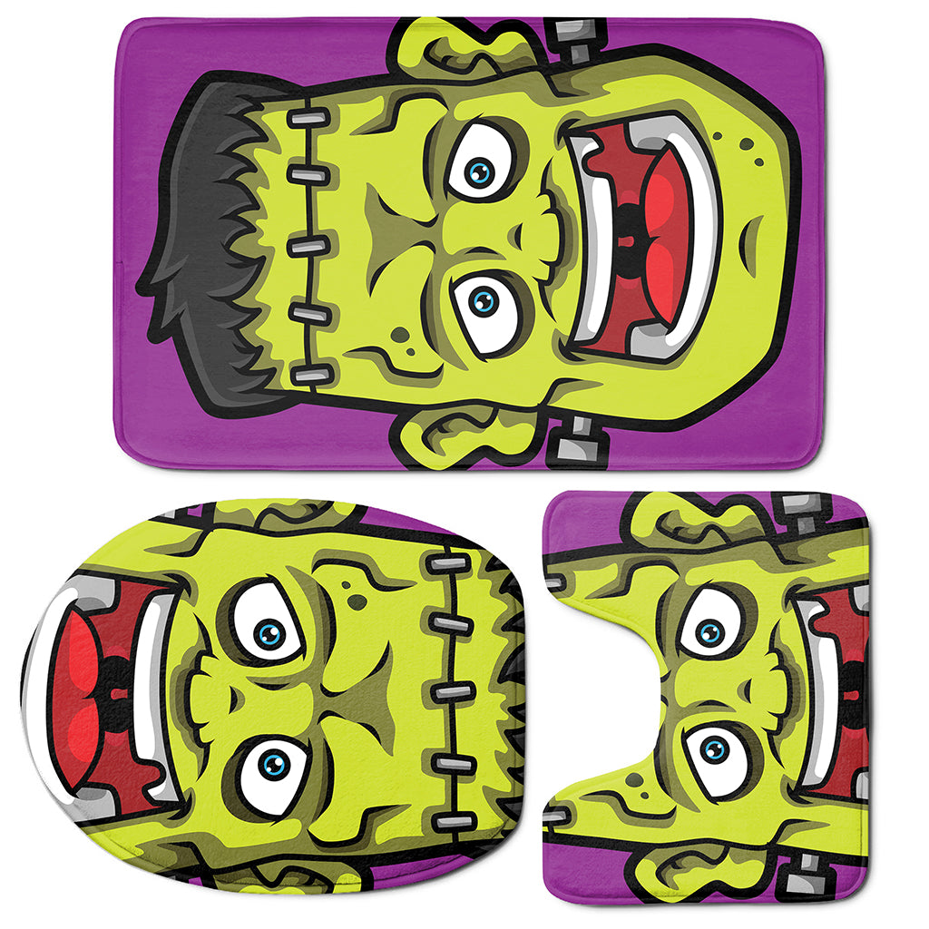 Cartoon Frankenstein Print 3 Piece Bath Mat Set