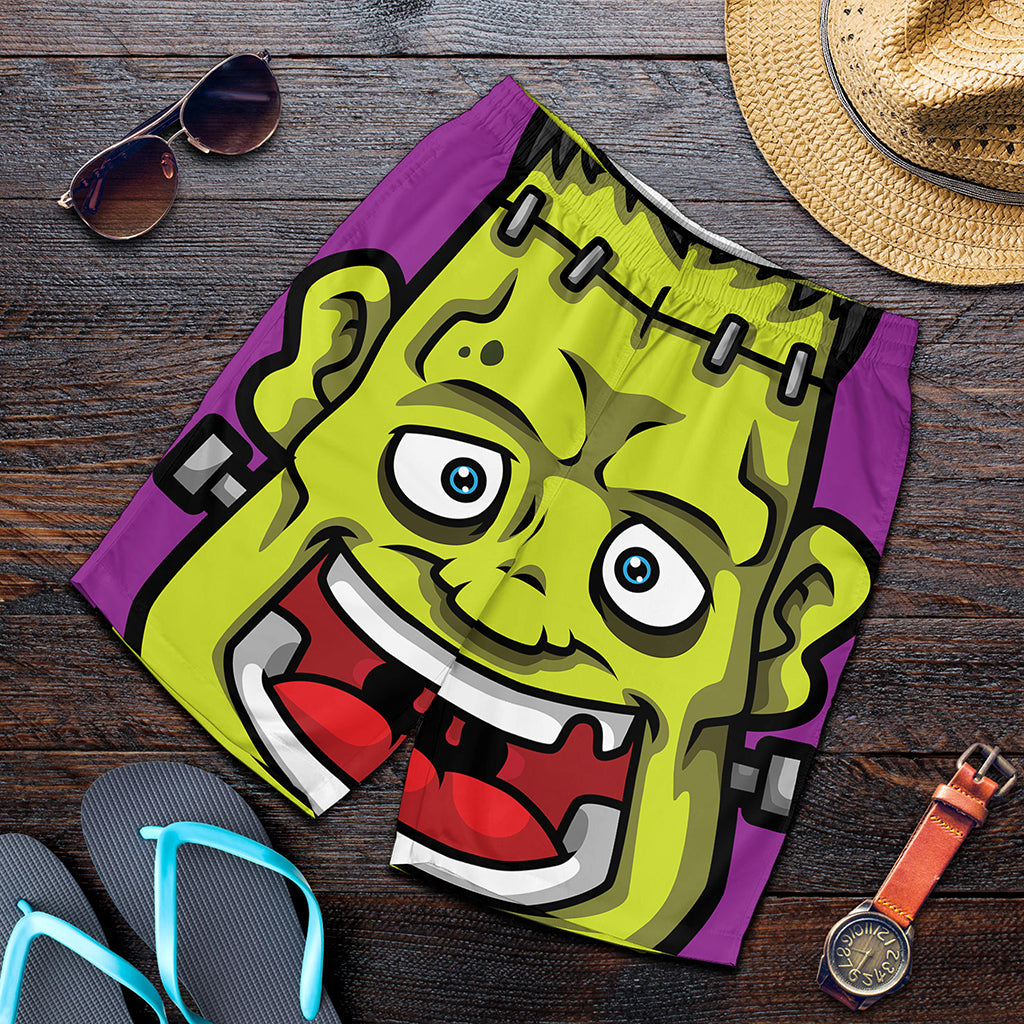 Cartoon Frankenstein Print Men's Shorts