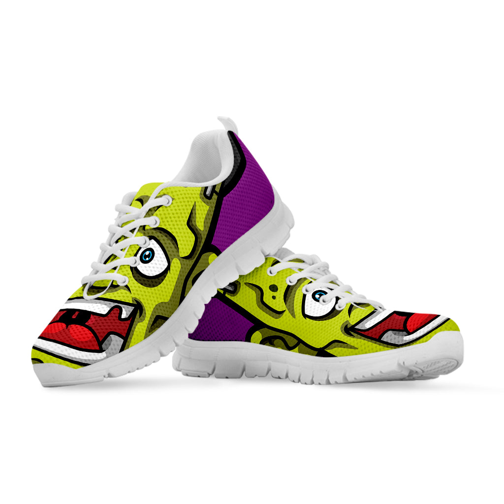 Cartoon Frankenstein Print White Sneakers