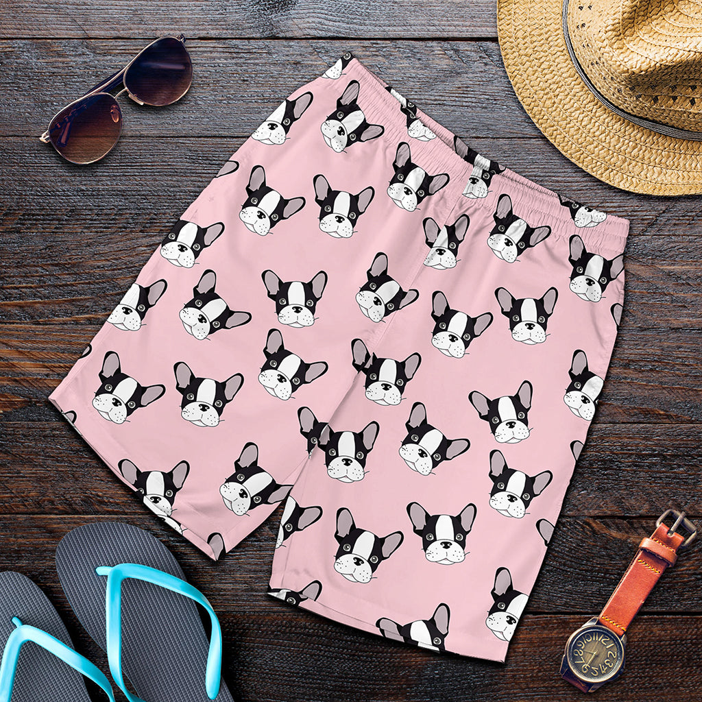 Cartoon French Bulldog Pattern Print Men's Shorts