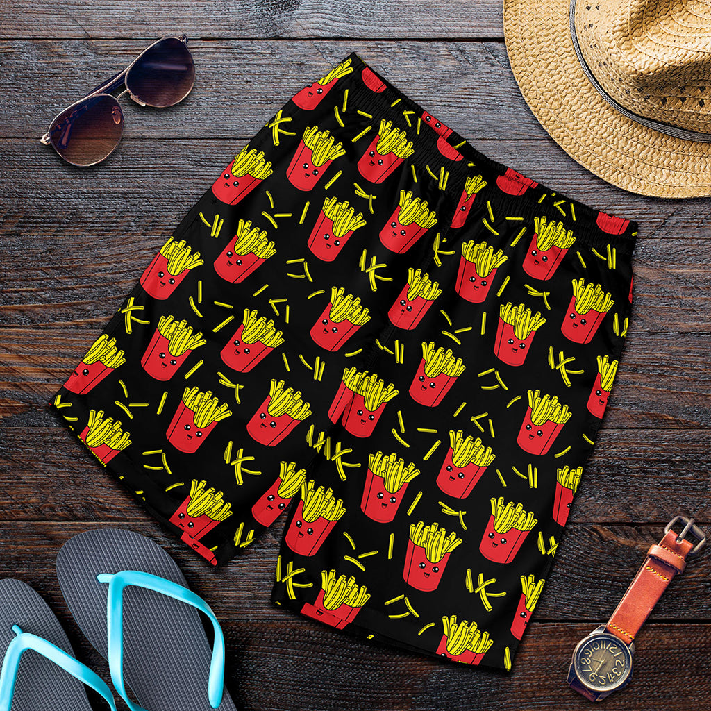 Cartoon French Fries Pattern Print Men's Shorts
