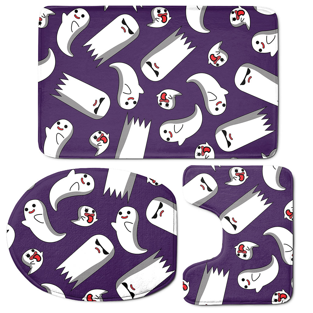 Cartoon Ghost Pattern Print 3 Piece Bath Mat Set