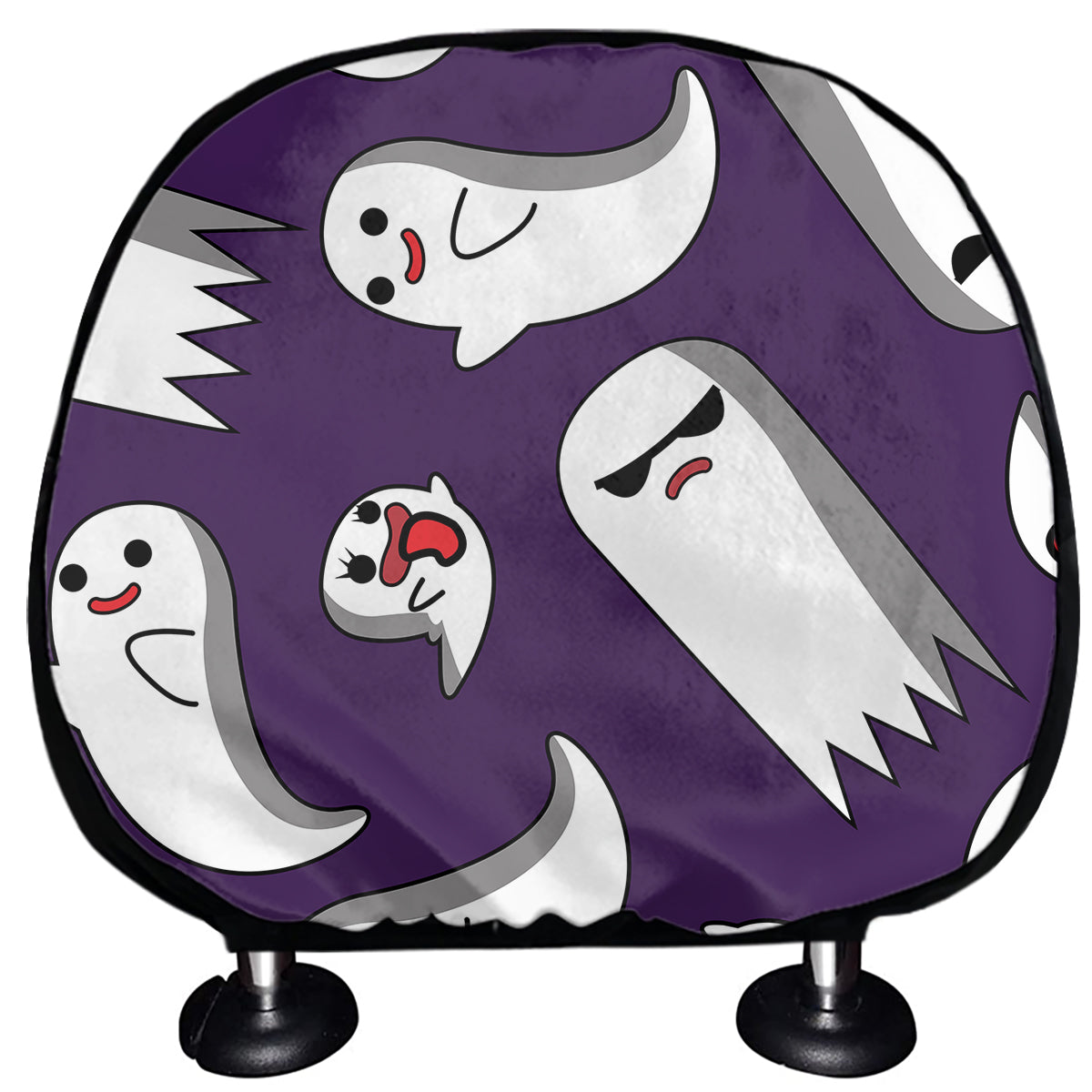 Cartoon Ghost Pattern Print Car Headrest Covers