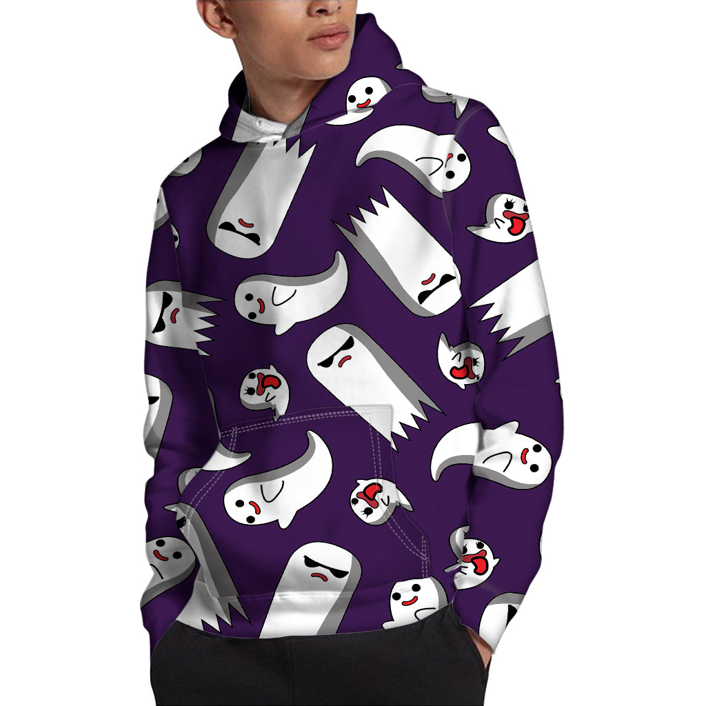 Cartoon Ghost Pattern Print Pullover Hoodie