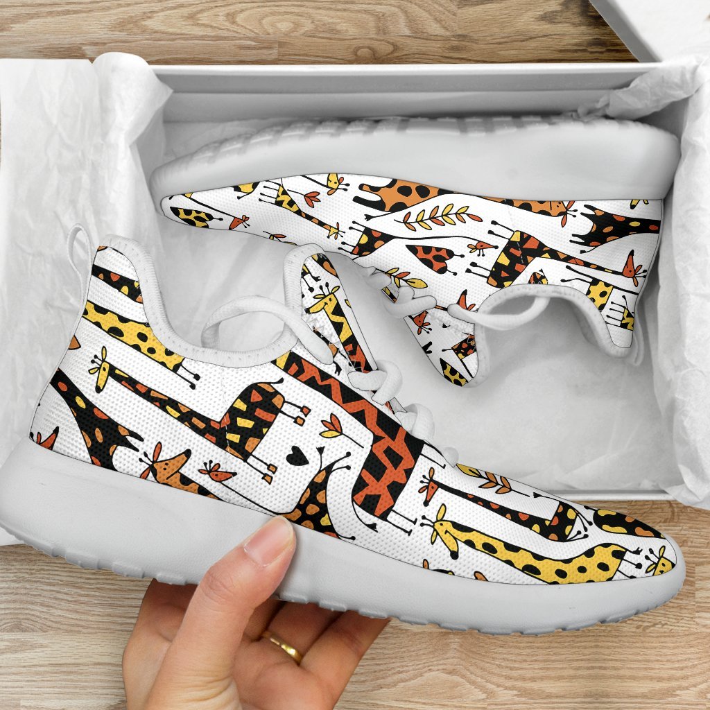 Cartoon Giraffe Pattern Print Mesh Knit Shoes GearFrost