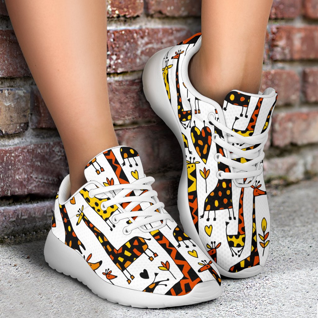 Cartoon Giraffe Pattern Print Sport Shoes GearFrost