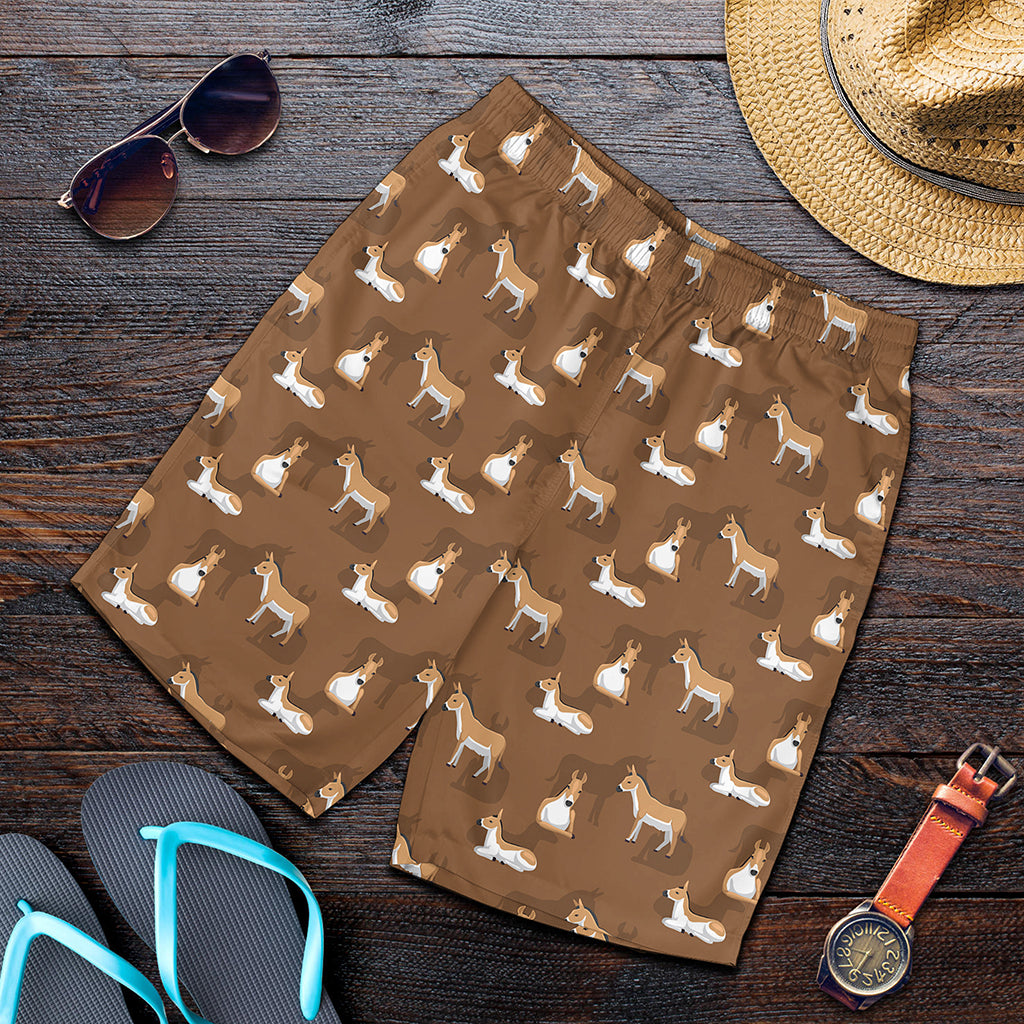Cartoon Kulan Donkey Pattern Print Men's Shorts