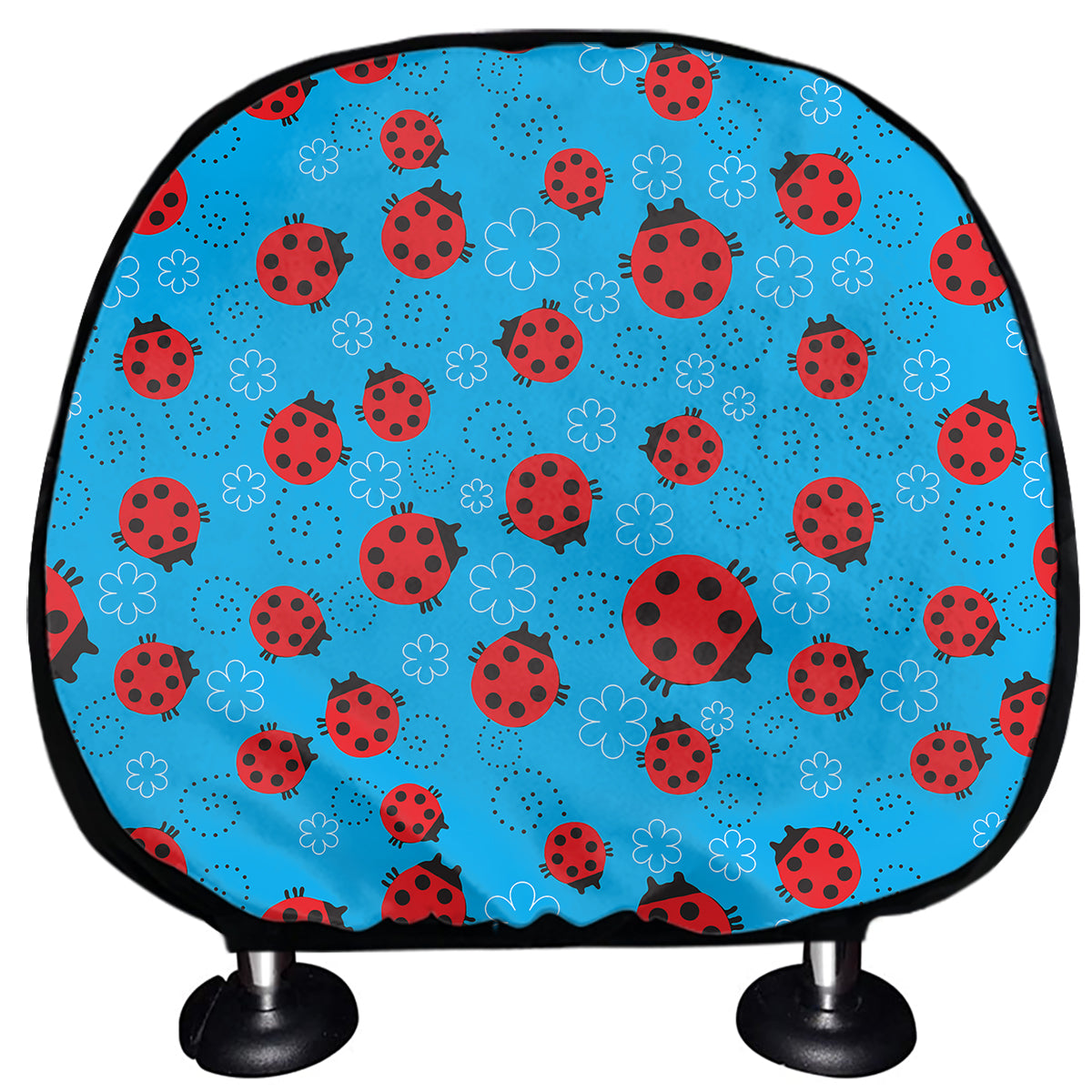 Cartoon Ladybird Pattern Print Car Headrest Covers