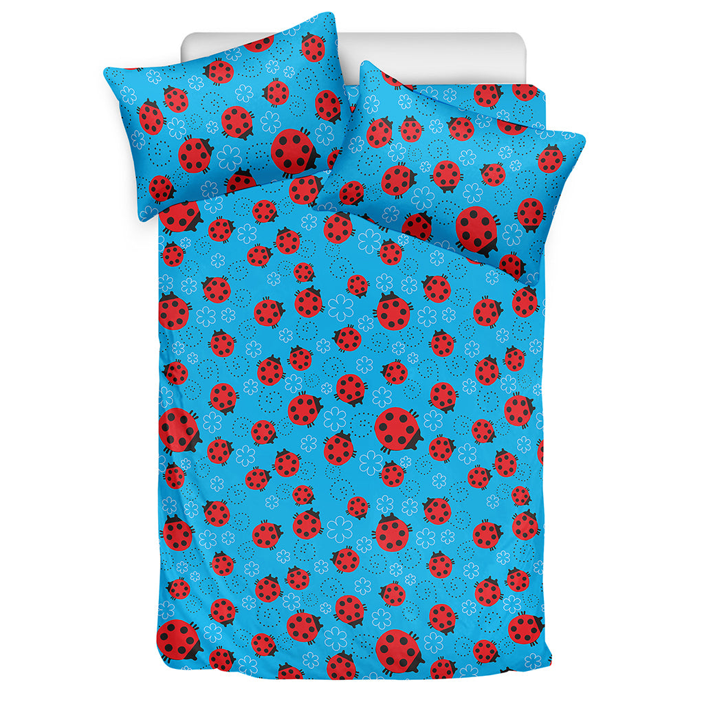 Cartoon Ladybird Pattern Print Duvet Cover Bedding Set