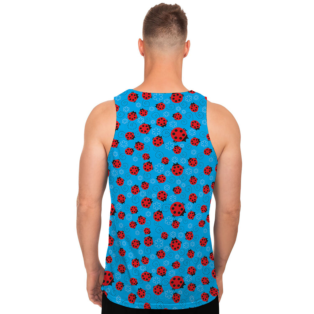Cartoon Ladybird Pattern Print Men's Tank Top