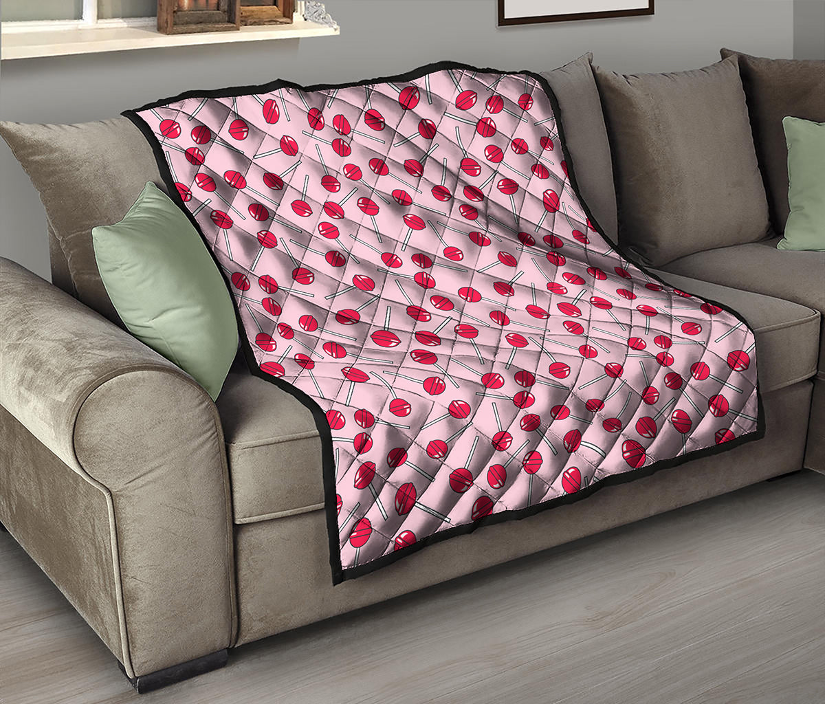 Cartoon Lollipop Pattern Print Quilt