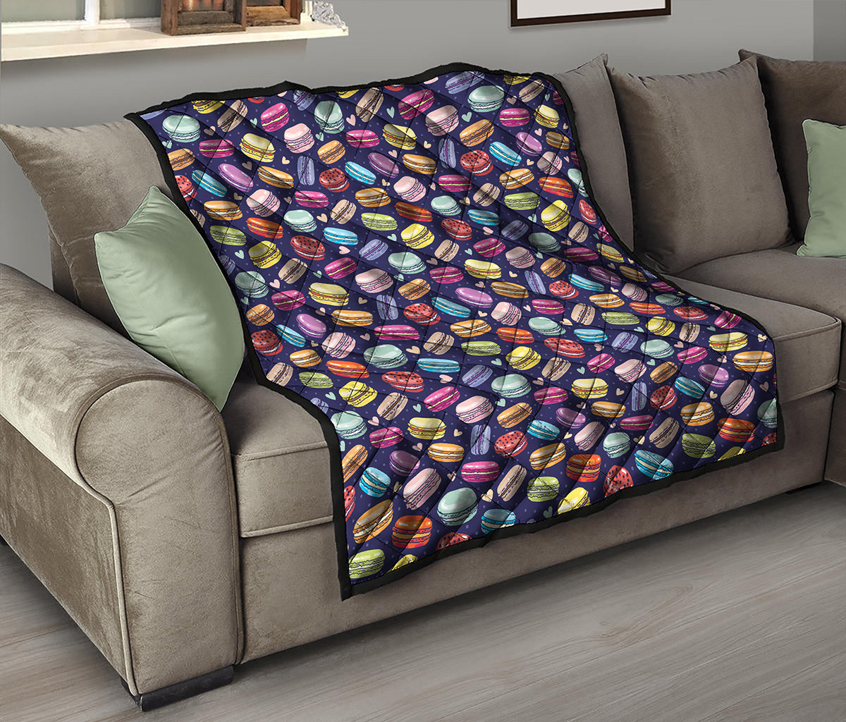 Cartoon Macaron Pattern Print Quilt