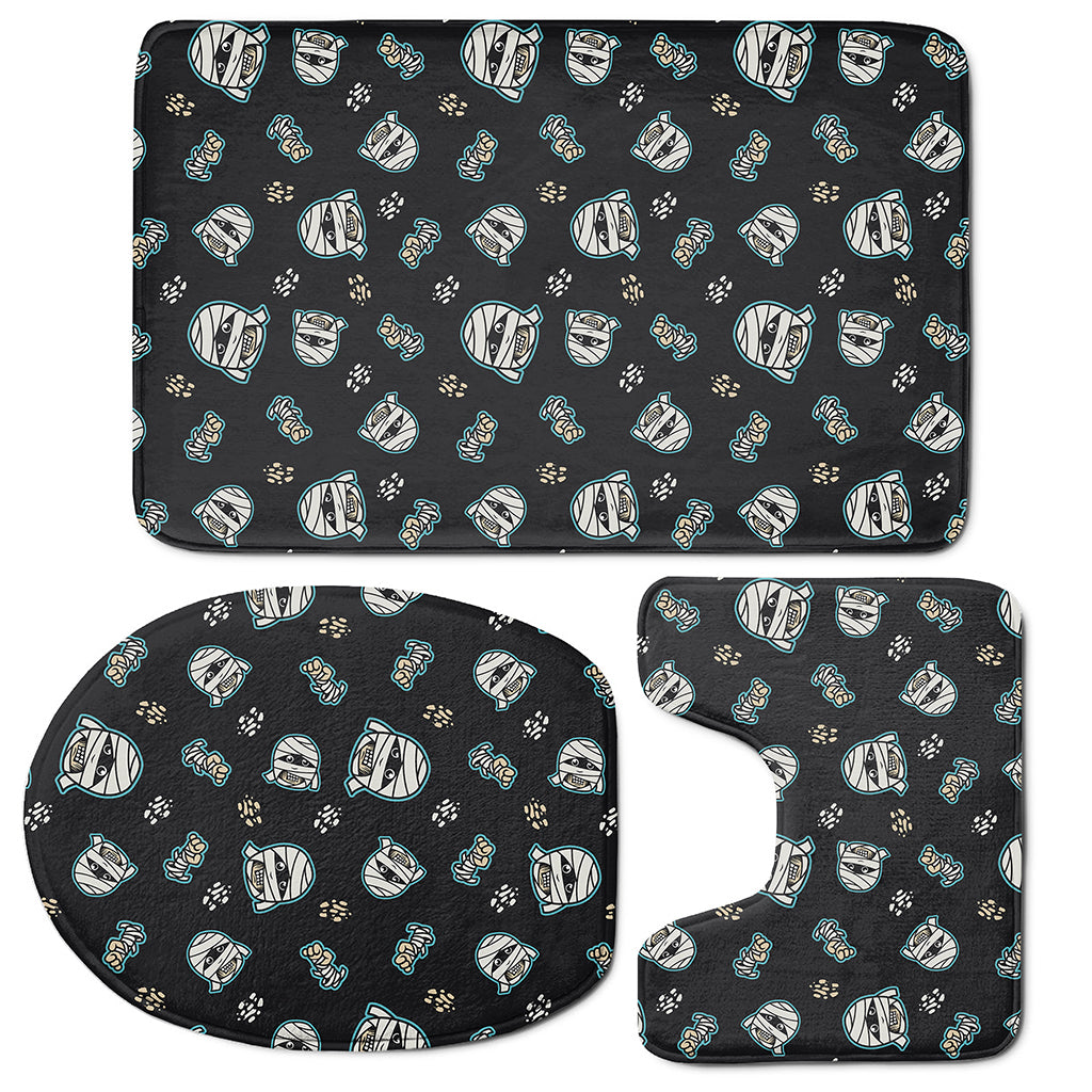 Cartoon Mummy Pattern Print 3 Piece Bath Mat Set