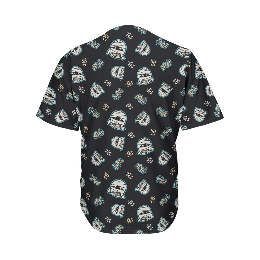 Cartoon Mummy Pattern Print Men's Baseball Jersey