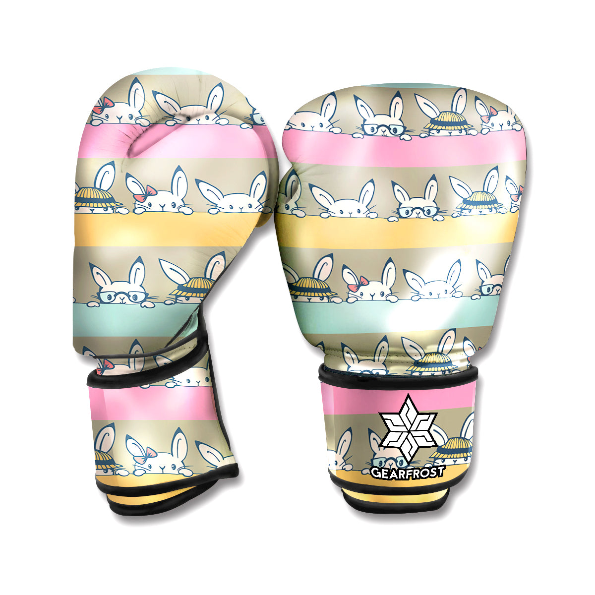 Cartoon Rabbit Pattern Print Boxing Gloves