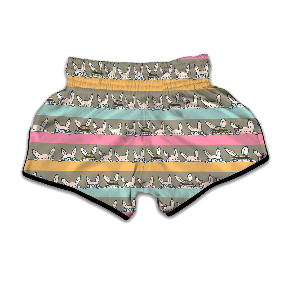 Cartoon Rabbit Pattern Print Muay Thai Boxing Shorts