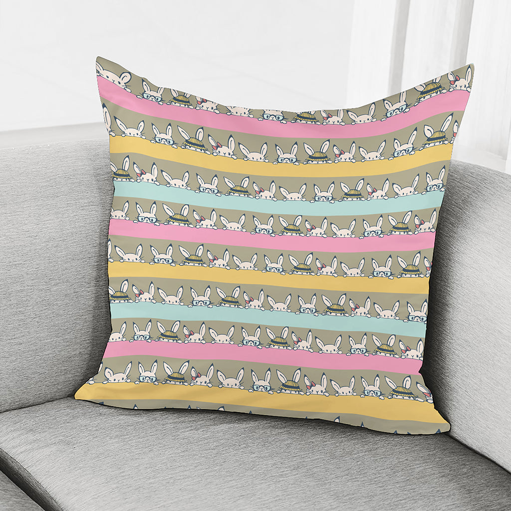 Cartoon Rabbit Pattern Print Pillow Cover