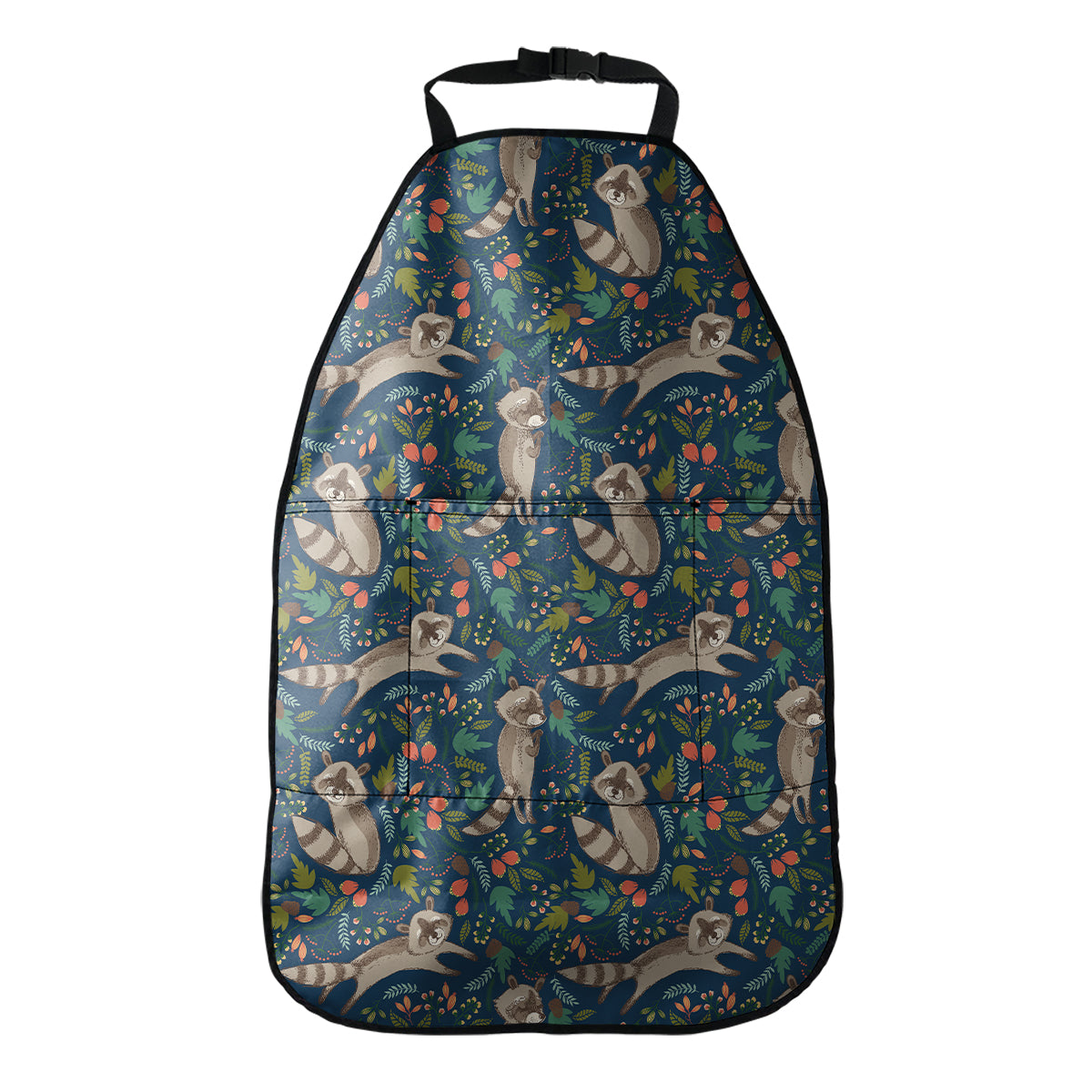 Cartoon Raccoon Pattern Print Car Seat Organizers