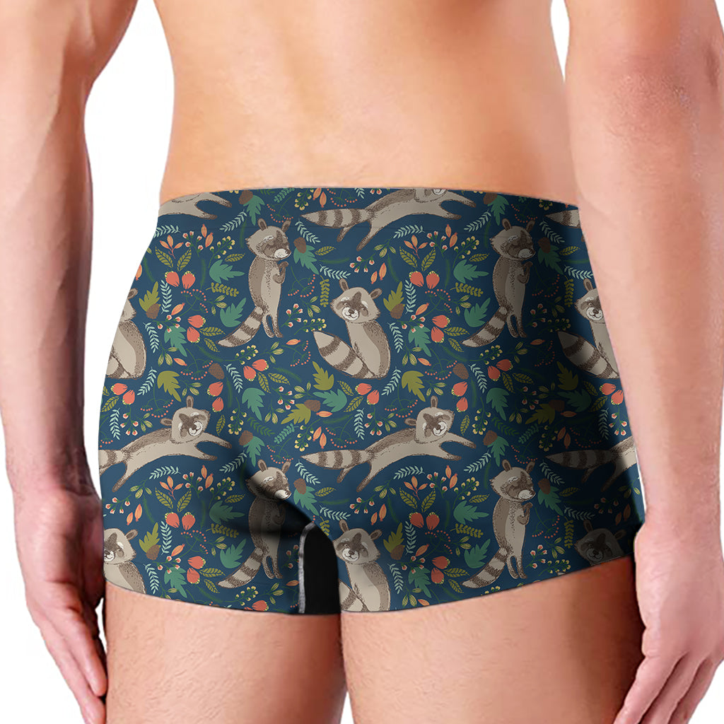 Cartoon Raccoon Pattern Print Men's Boxer Briefs
