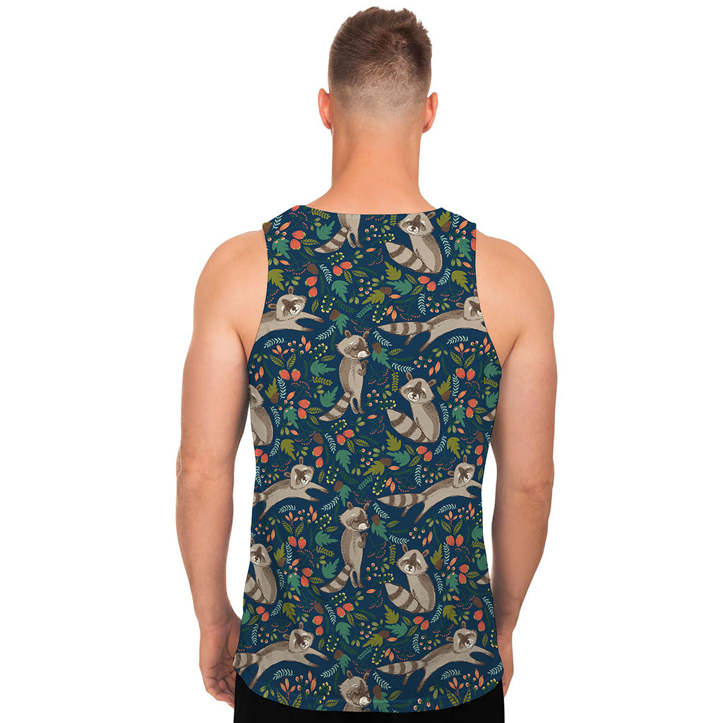 Cartoon Raccoon Pattern Print Men's Tank Top