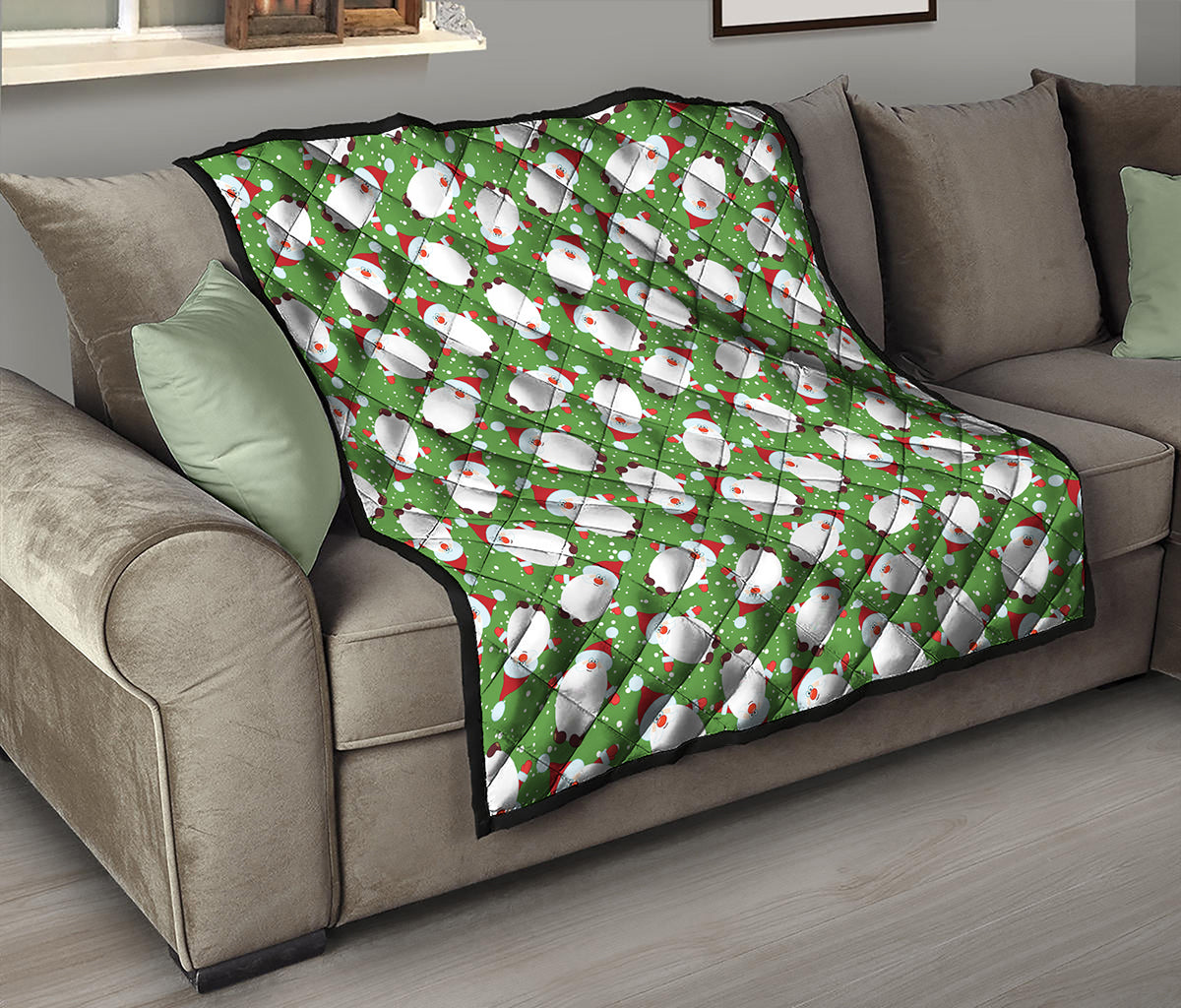 Cartoon Santa Claus Pattern Print Quilt