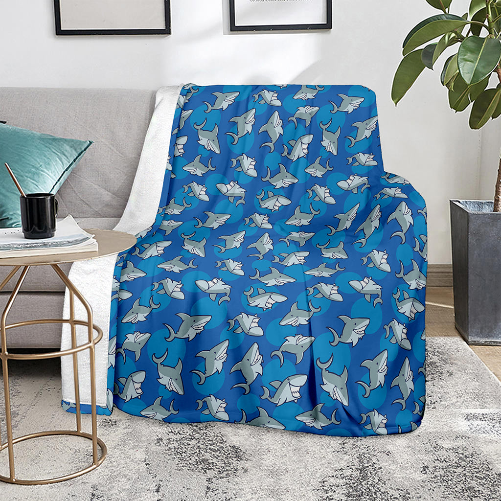 Cartoon Shark Pattern Print Blanket