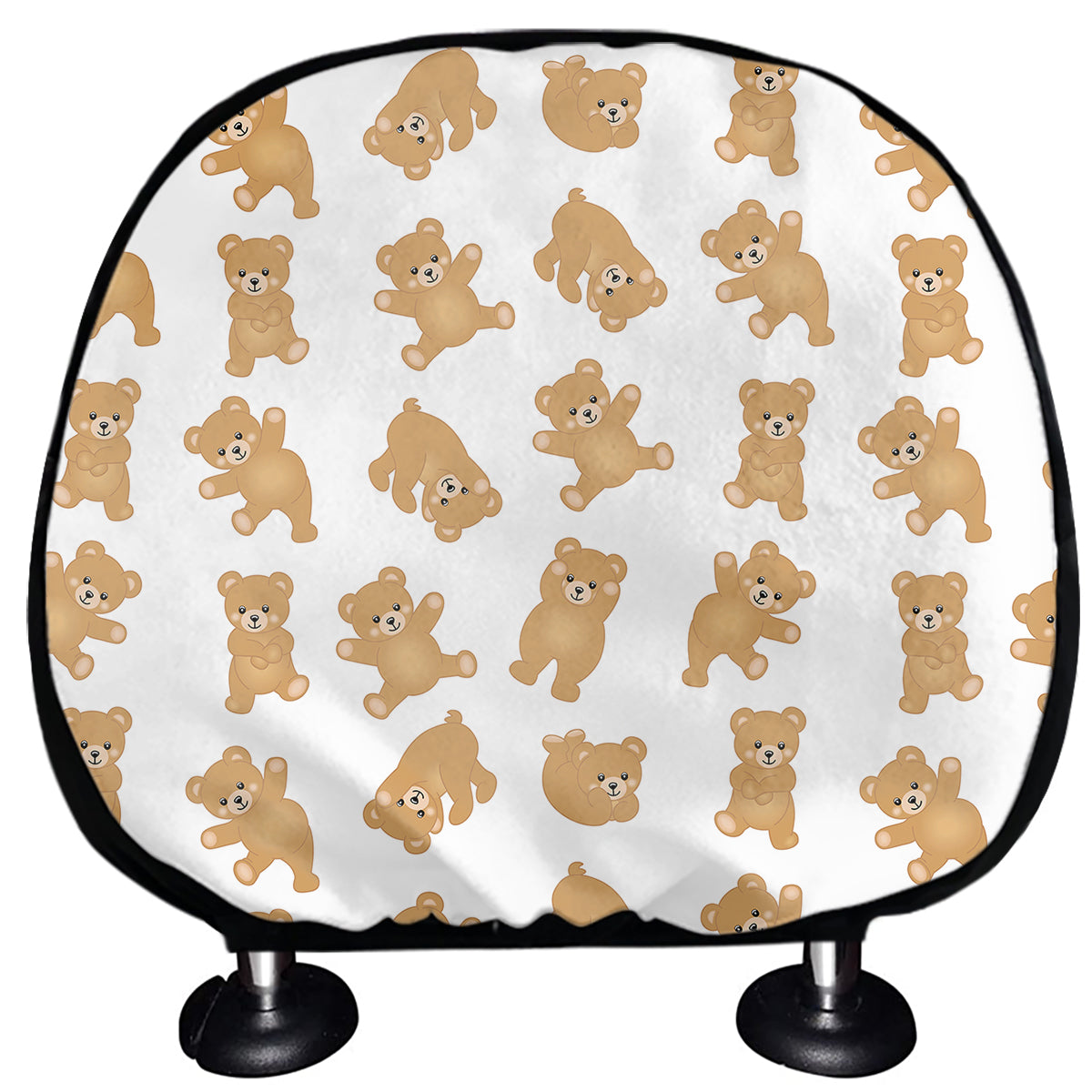 Cartoon Teddy Bear Pattern Print Car Headrest Covers