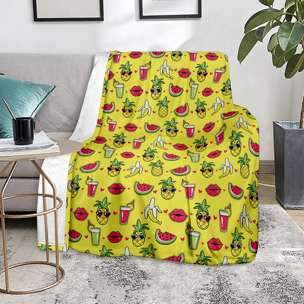 Cartoon Tropical Pattern Print Blanket