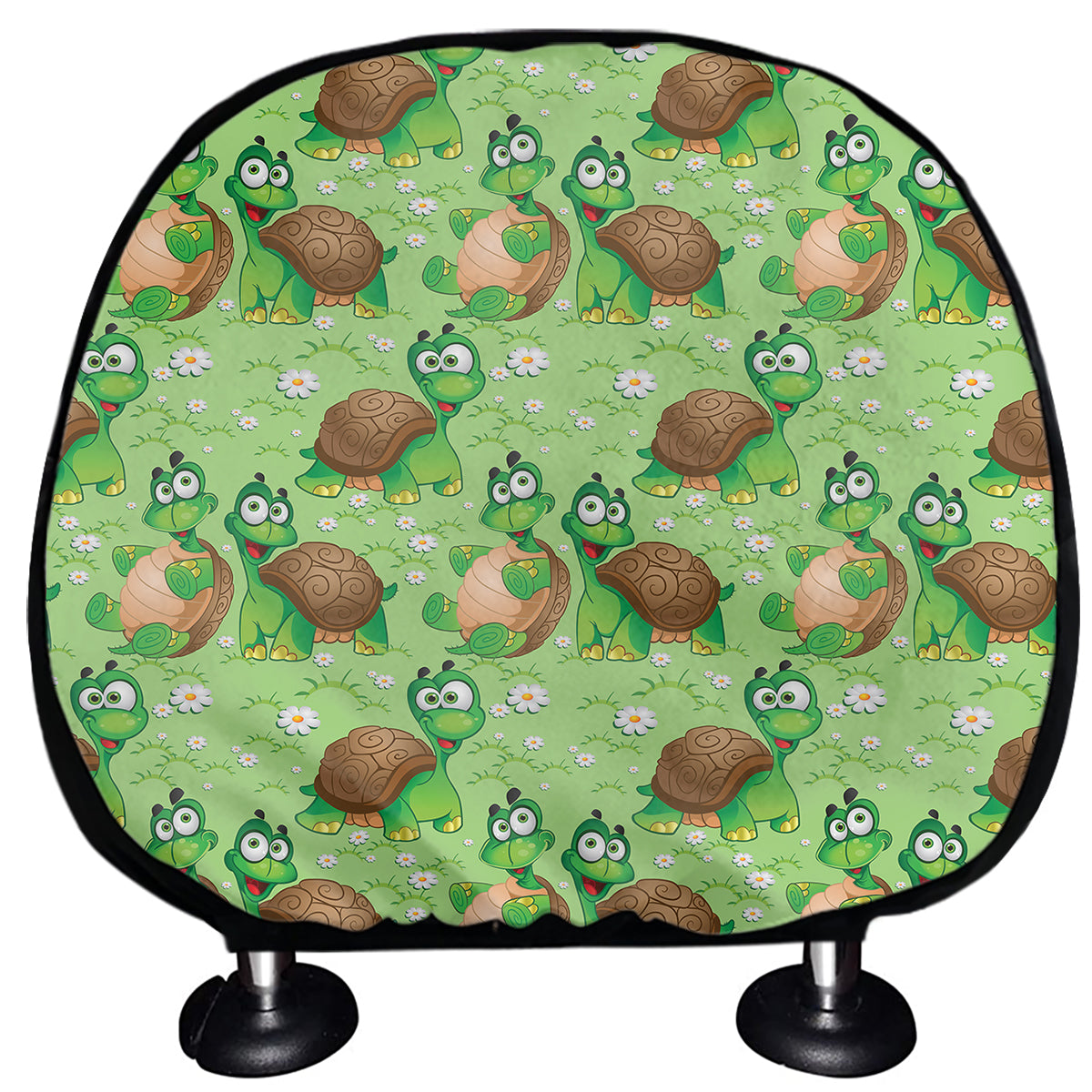 Cartoon Turtle Pattern Print Car Headrest Covers