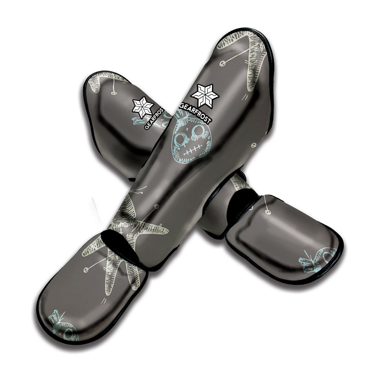 Cartoon Voodoo Doll Pattern Print Muay Thai Shin Guard