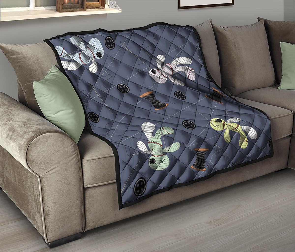 Cartoon Voodoo Doll Print Quilt