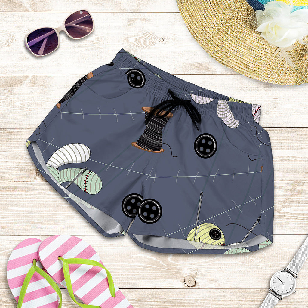 Cartoon Voodoo Doll Print Women's Shorts