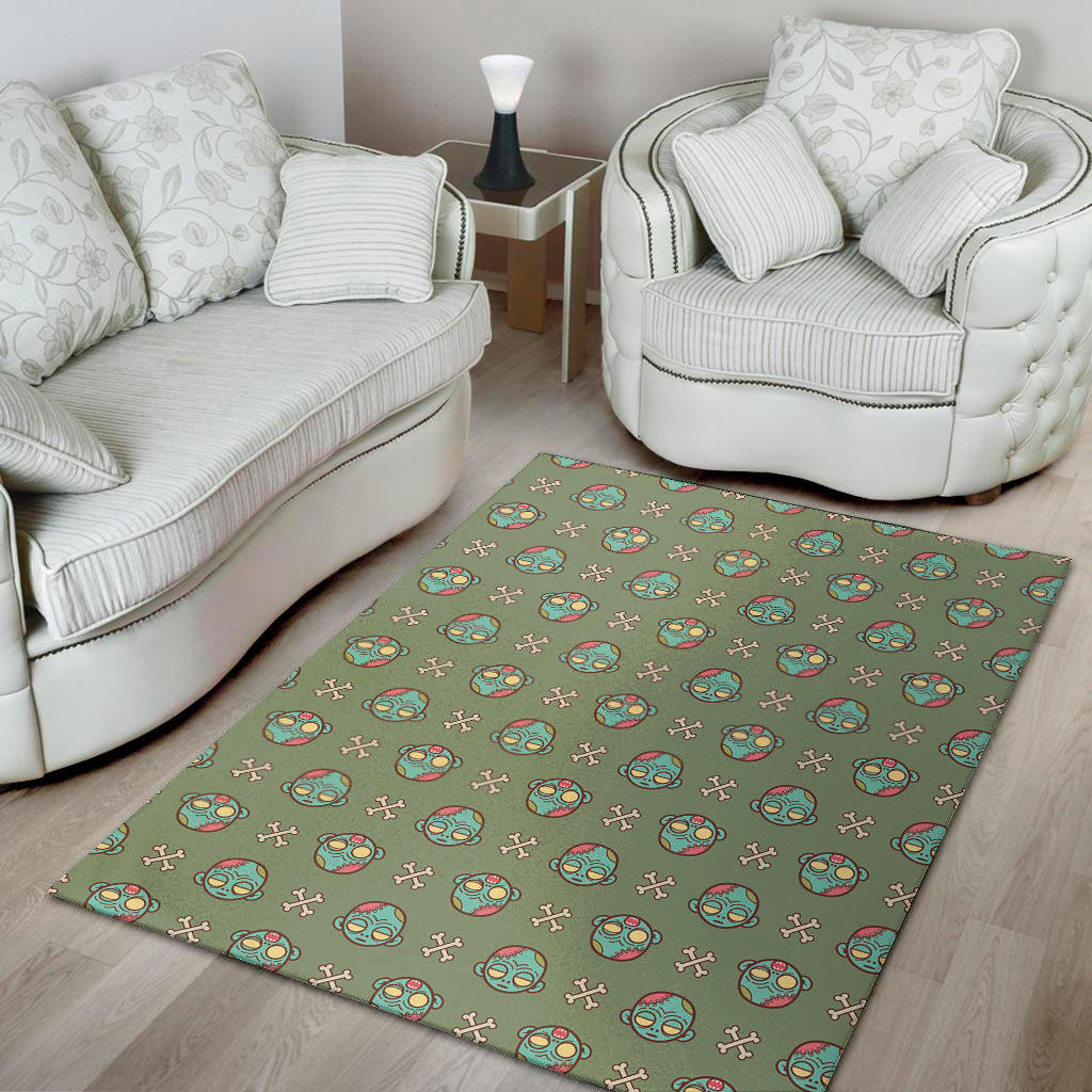 Cartoon Zombie Pattern Print Area Rug