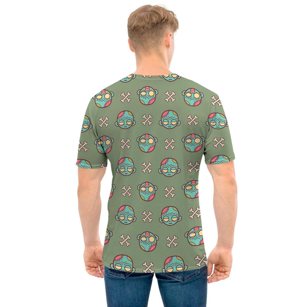 Cartoon Zombie Pattern Print Men's T-Shirt