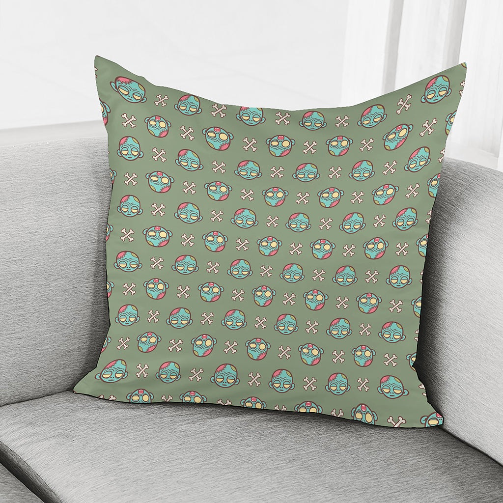 Cartoon Zombie Pattern Print Pillow Cover