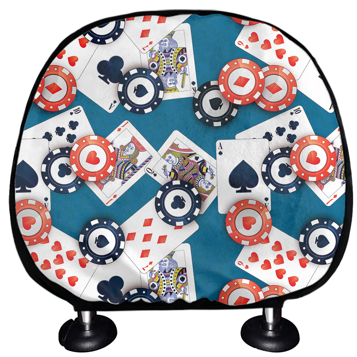 Casino Poker Pattern Print Car Headrest Covers