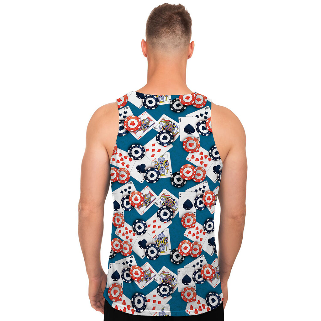 Casino Poker Pattern Print Men's Tank Top