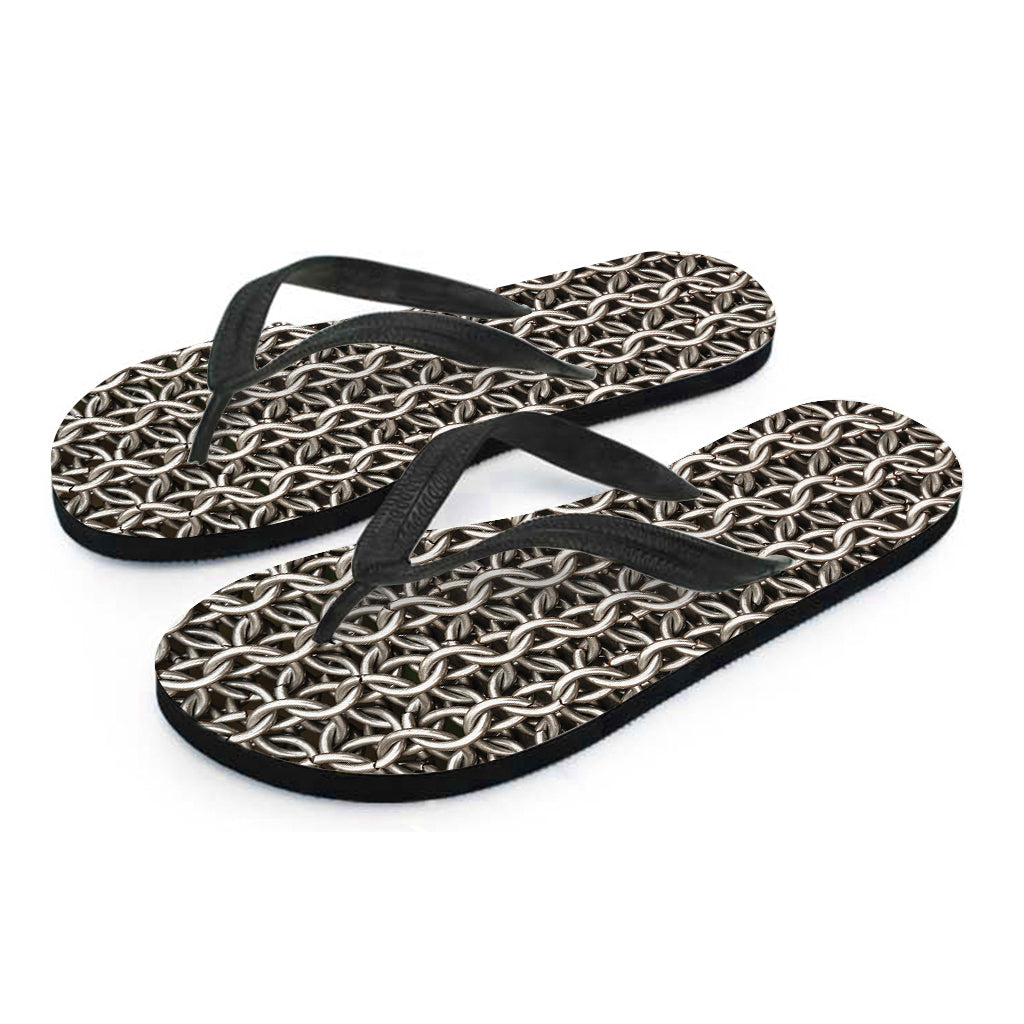 Chainmail Ring Print Flip Flops