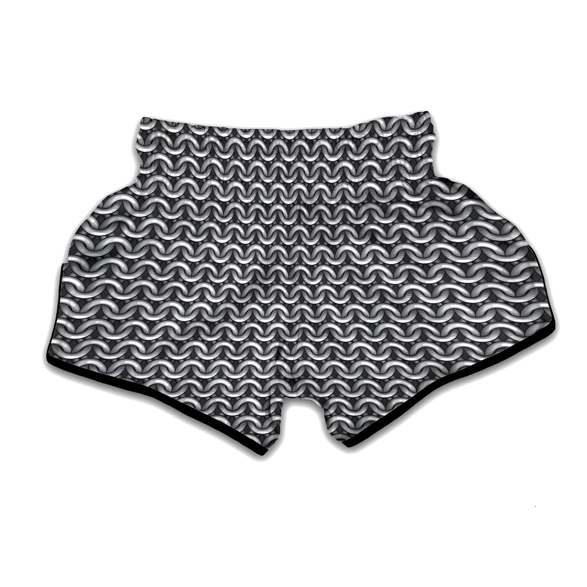 Chainmail Texture Print Muay Thai Boxing Shorts