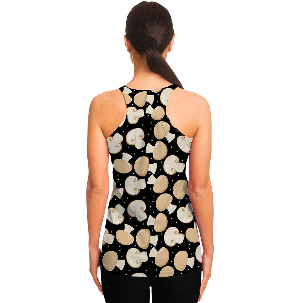 Champignon Mushroom Pattern Print Women's Racerback Tank Top