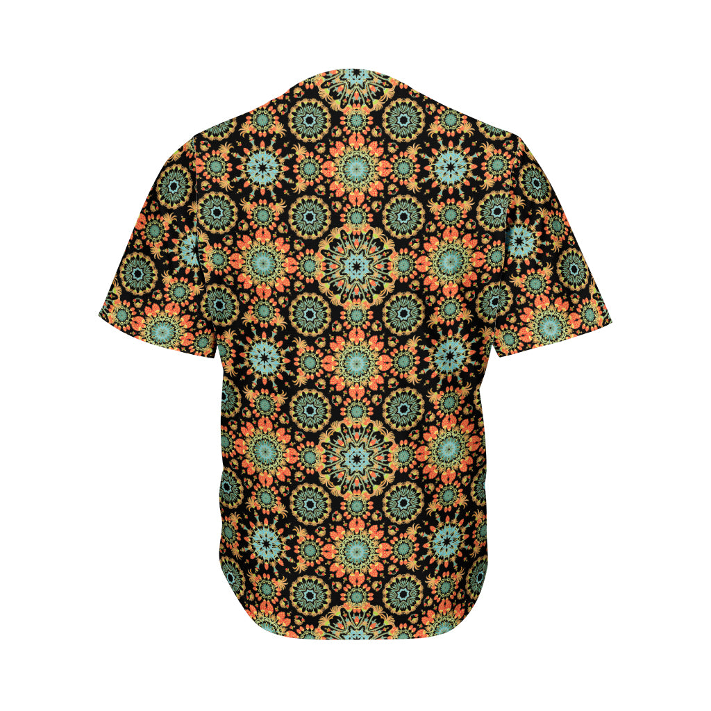 Chaotic Boho Floral Pattern Print Men's Baseball Jersey