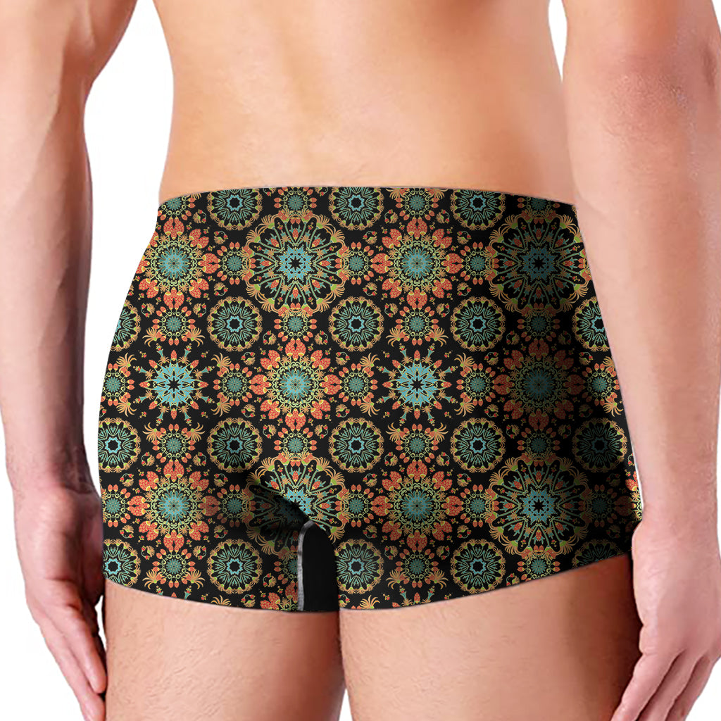 Chaotic Boho Floral Pattern Print Men's Boxer Briefs