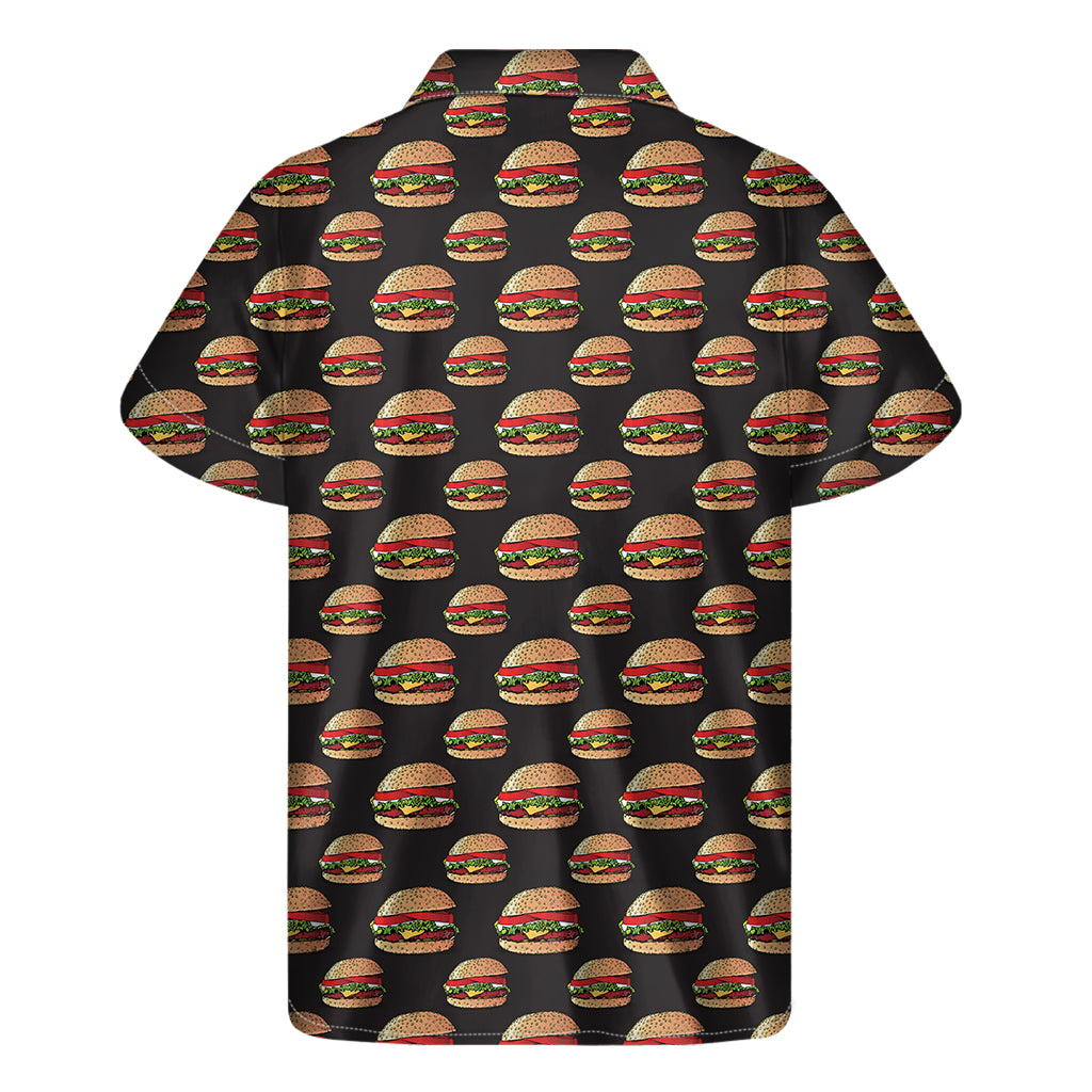Cheeseburger Pattern Print Men's Short Sleeve Shirt