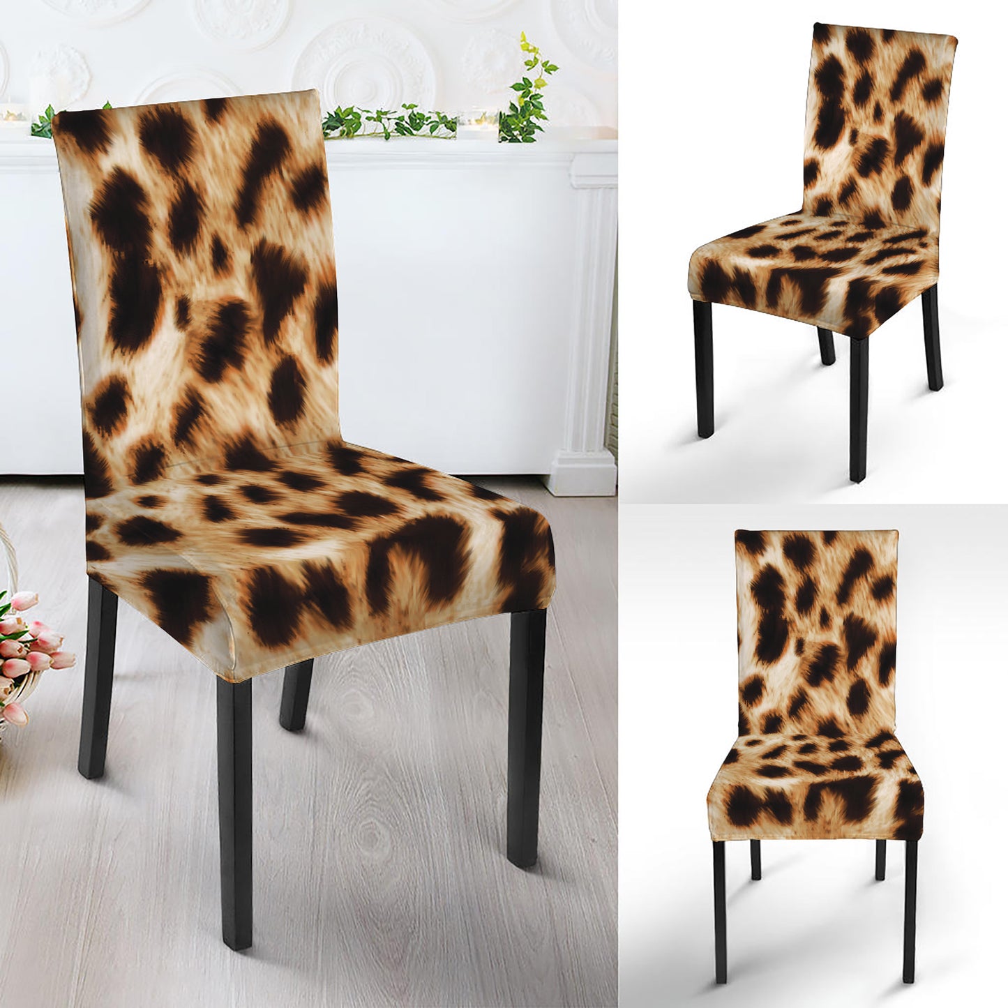 Cheetah Print Dining Chair Slipcover