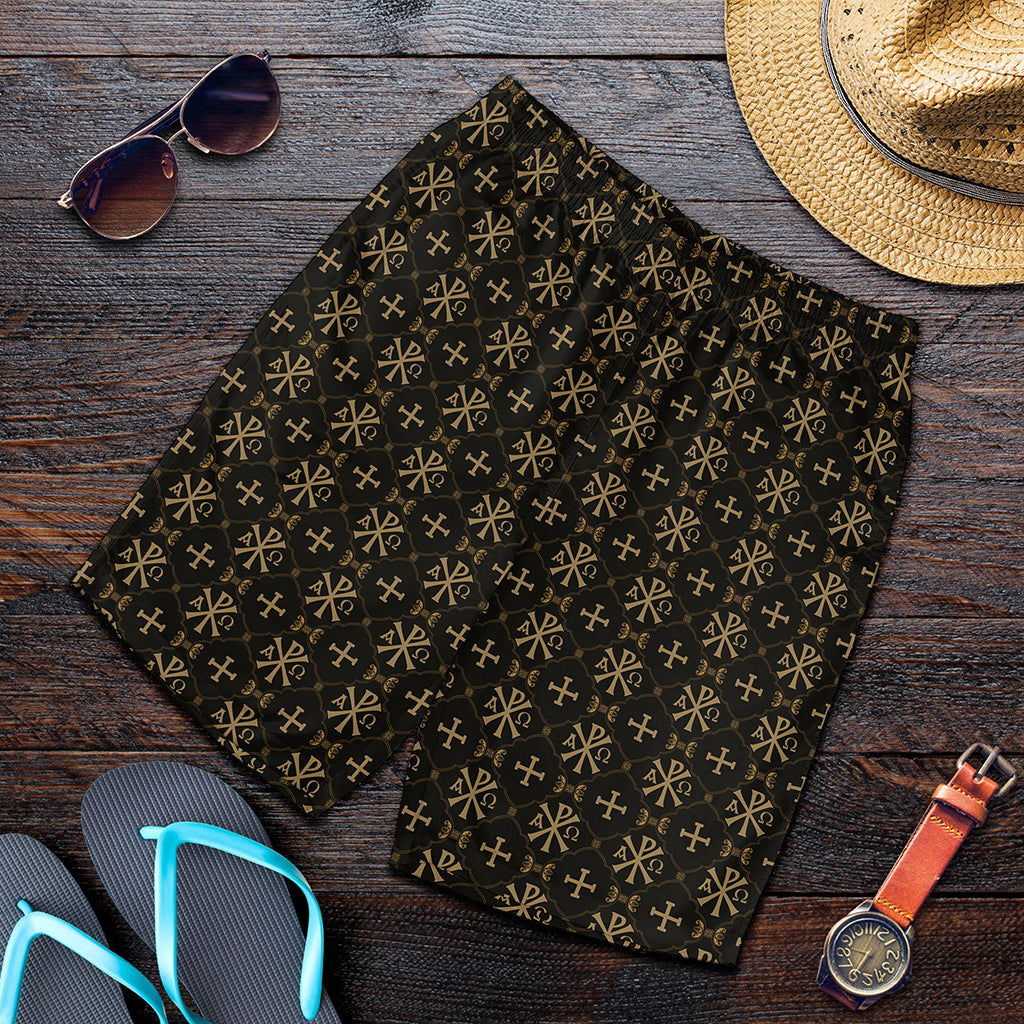 Chi Rho Orthodox Pattern Print Men's Shorts