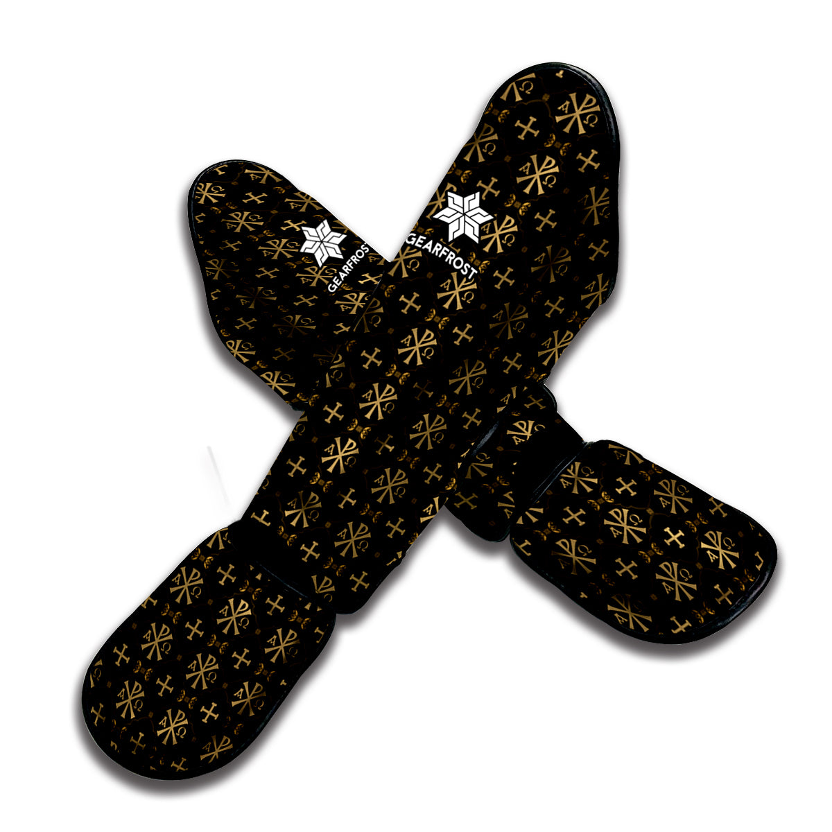 Chi Rho Orthodox Pattern Print Muay Thai Shin Guard