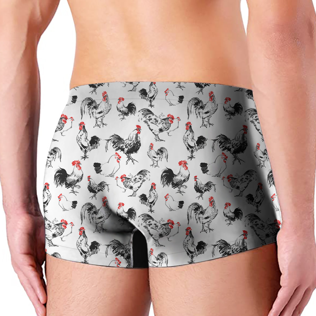 Chicken Ink Painting Pattern Print Men's Boxer Briefs