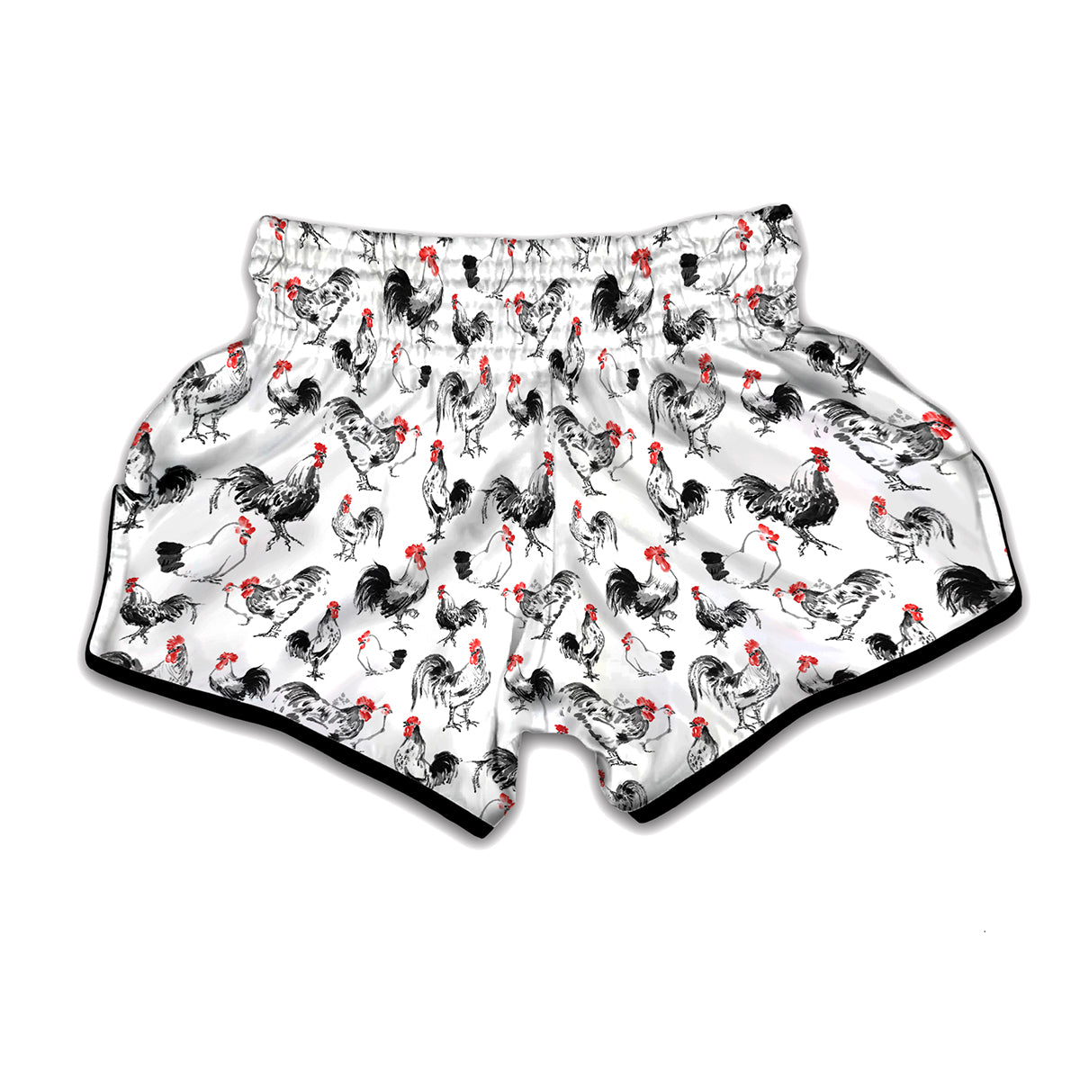 Chicken Ink Painting Pattern Print Muay Thai Boxing Shorts
